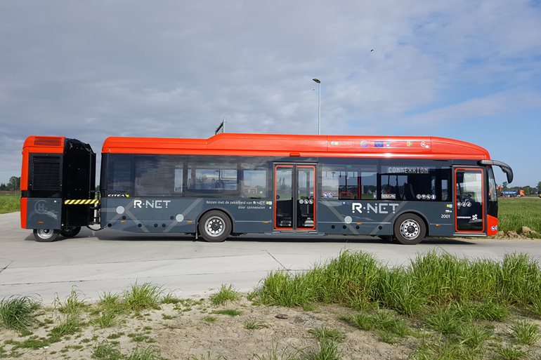 New hydrogen-powered buses operating in Zuid-Holland, the Netherlands