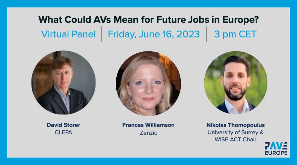 Webinar “What Could AVs Mean for Future Jobs in Europe?”